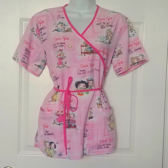 Cherokee Tops - Dear God Scrub Top ( Cherokee) XS